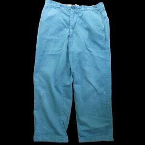 Genuine Sanforized Boat Sail Drill Vintage Green Cuffed Cotton Pants 1950s